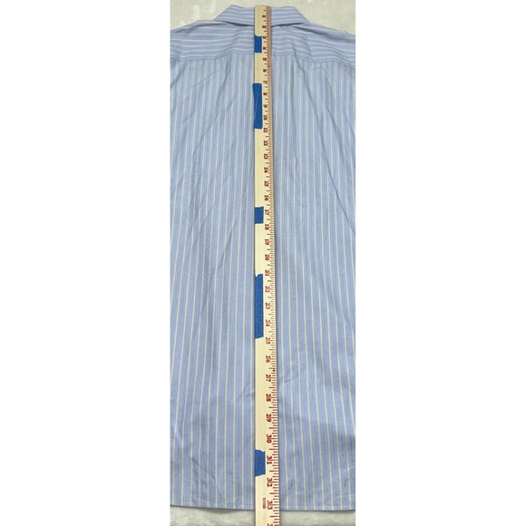 Tommy Bahama Mens Dress Button‎ Up Shirt Sz 16.5 34-35 Blue/Creamy White Striped - Picture 9 of 9